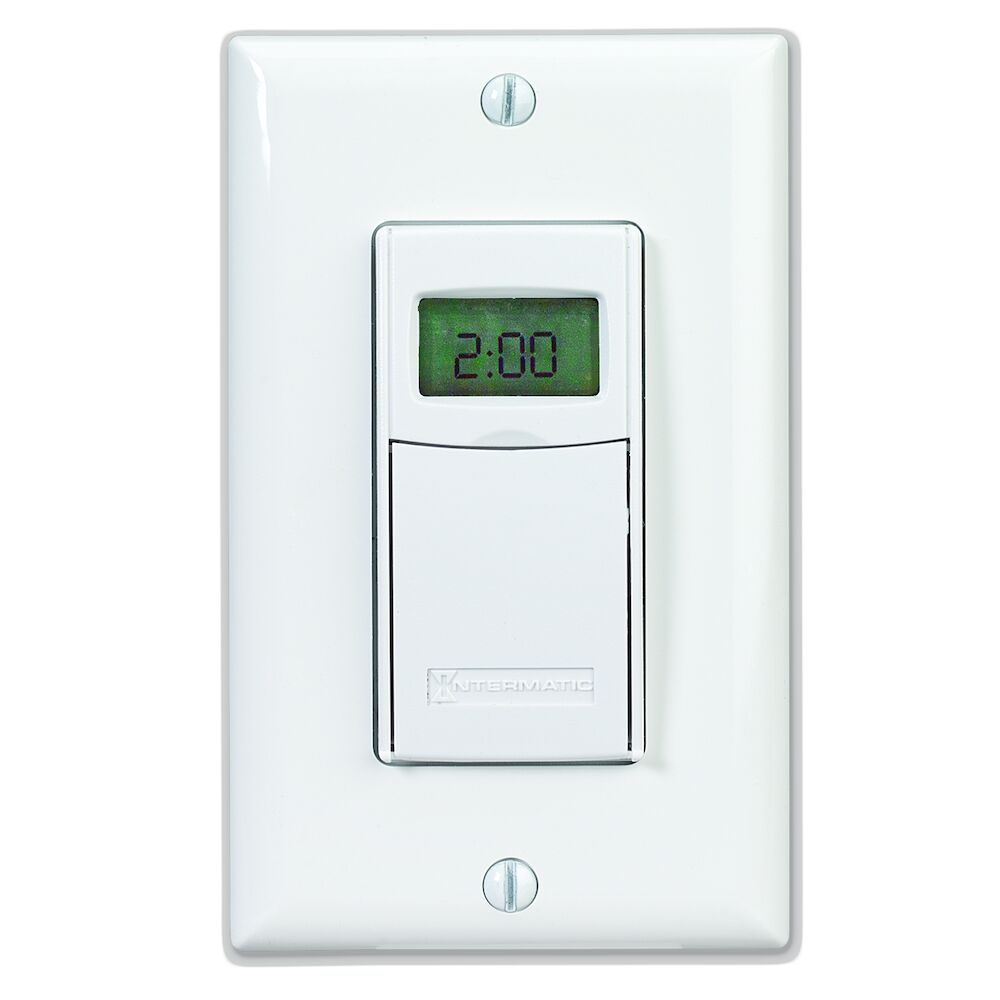 Intermatic ST01A Digital Heavy Duty In-Wall Timer, 7 Days Setting, 120/277 VAC, 1 hp, 3-Way/SP Contact, 1 Pole