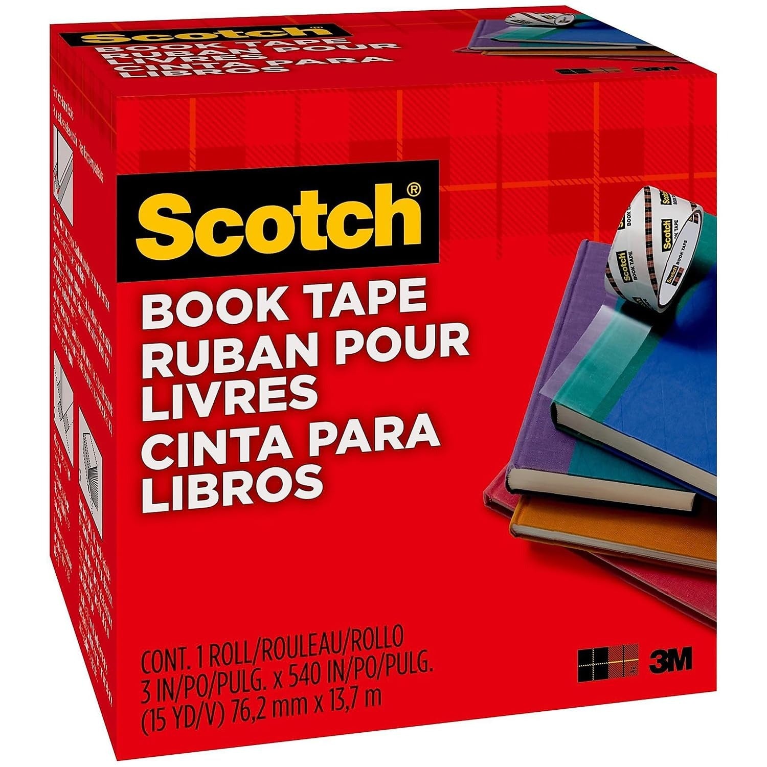 3M 3M MMM8453 Scotch Book Tape 3 in x 15 yd (1 Roll) 845-3