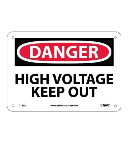 ACCUFORMNMC Accuformnmc D139R Danger High Voltage Keep Out Sign 7 x 10 in
