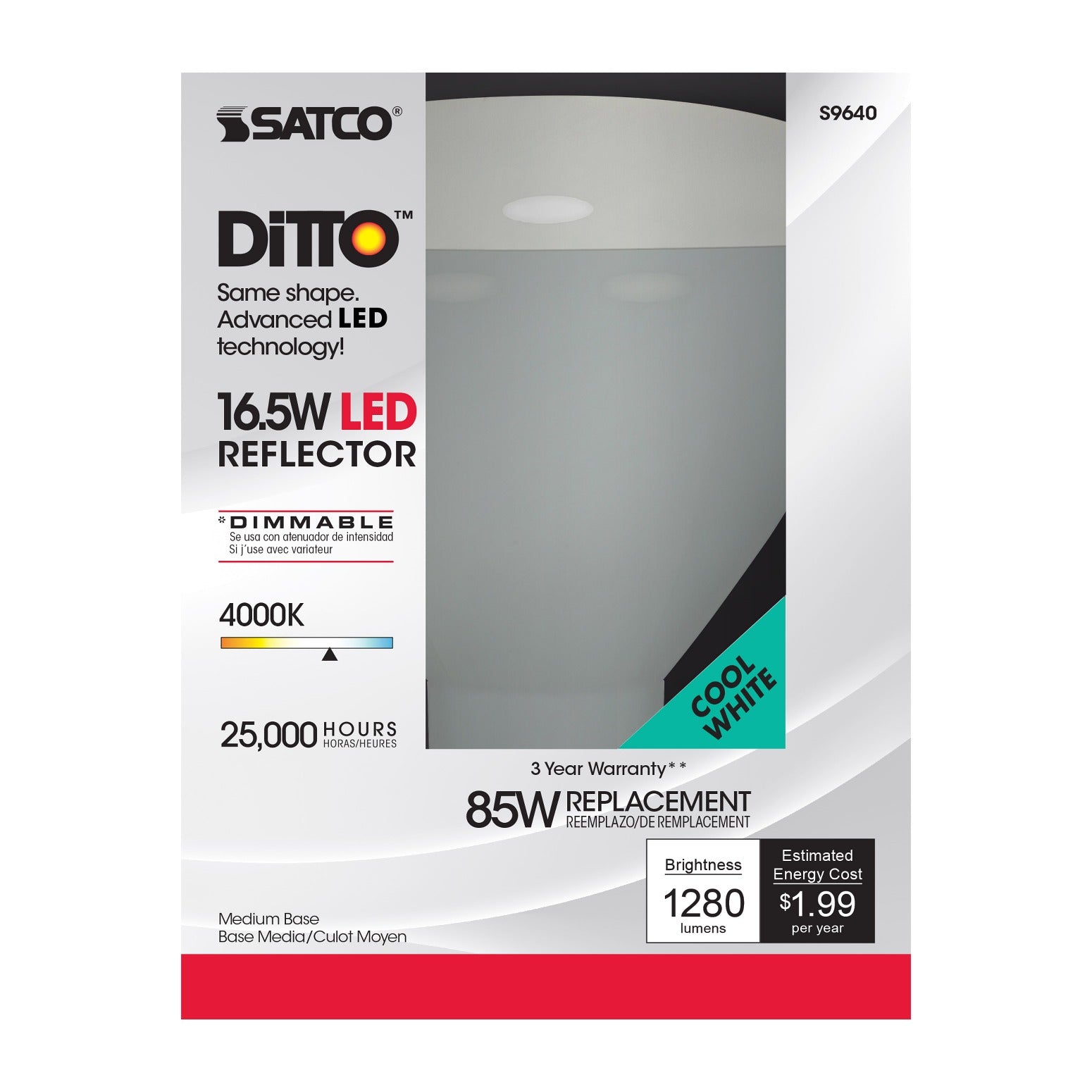 SATCO-NUVO Satco-Nuvo S9640 Dimmable Replacement LED Lamp 16.5 W (BR40) Replaces 75 W Incandescent