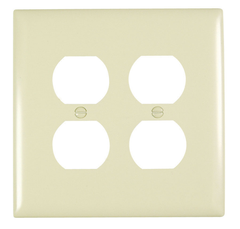 Legrand TPJ82I Pass & Seymour Jumbo Wall Plate, Duplex 2 Gang, 6 in, Thermoplastic