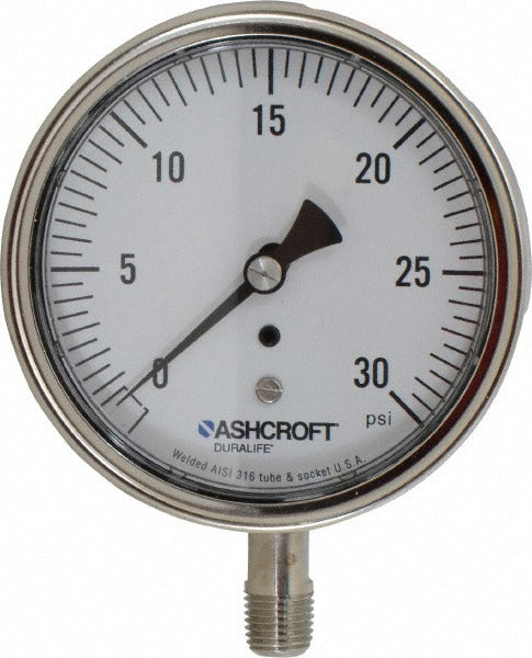 ASHCROFT Ashcroft 94336 Pressure Gauge 30 Psi 3.5 in Dial Npt