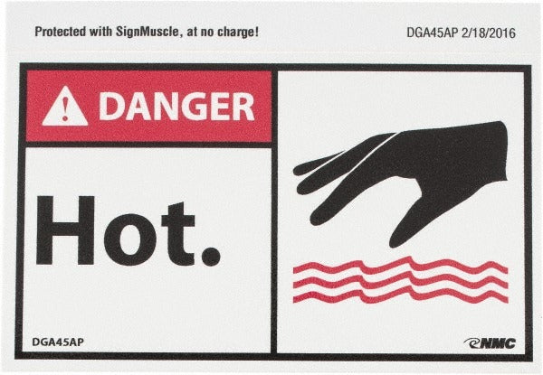 ACCUFORMNMC Accuformnmc DGA45AP Danger Hot Hazardous Label 5x3 in Vinyl