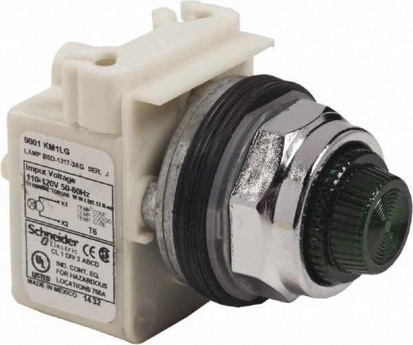 SCHNEIDER ELECTRIC Schneider Electric 9001KP1LGG31 Led Pilot Light 120V Green