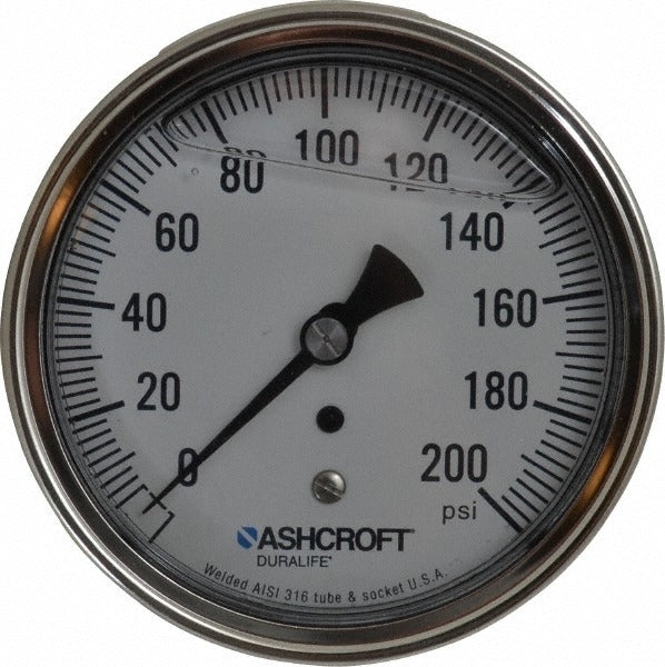 ASHCROFT Ashcroft 351009SWL02B200 Pressure Gauge 0-200 Psi