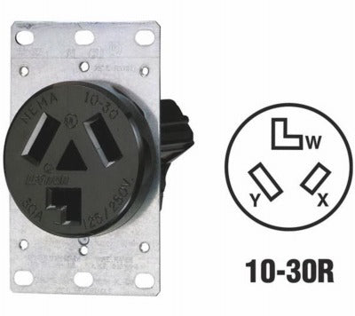 LEVITON Leviton Mfg Co R30-05207-S10 Flush Dryer Outlet 30A