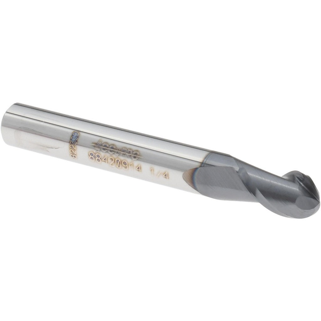 ACCUPRO Accupro 12184129 Ball End Mill 1/4 in 2 Flute Solid Carbide