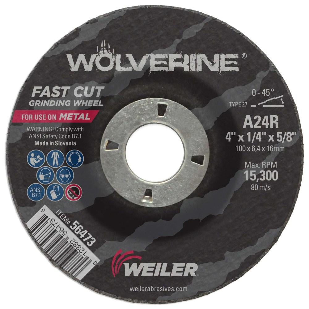 WEILER Weiler 56473 Type 27 Depressed Center Wheel 4 in 24 Grit