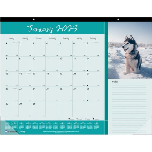 REDIFORM Rediform REDC194116 Monthly Desk Pad 22x17 Dog Theme