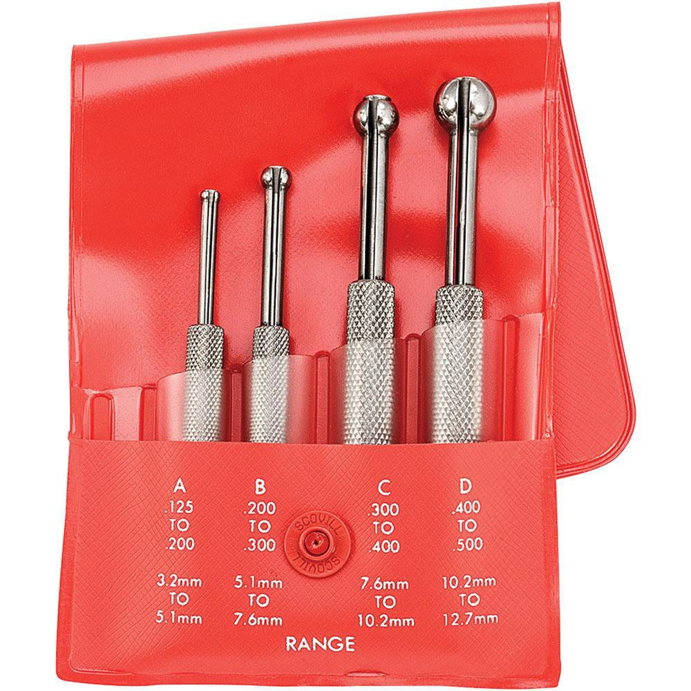 STARRETT Starrett 53074 Small Hole Gage Set 1/8 to 1/2 Inch 4-piece