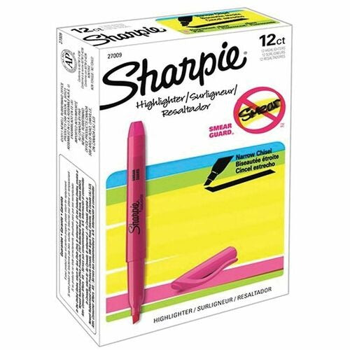 SHARPIE Newell Brands SAN27009 Pocket Highlighters Chisel Tip 12pk