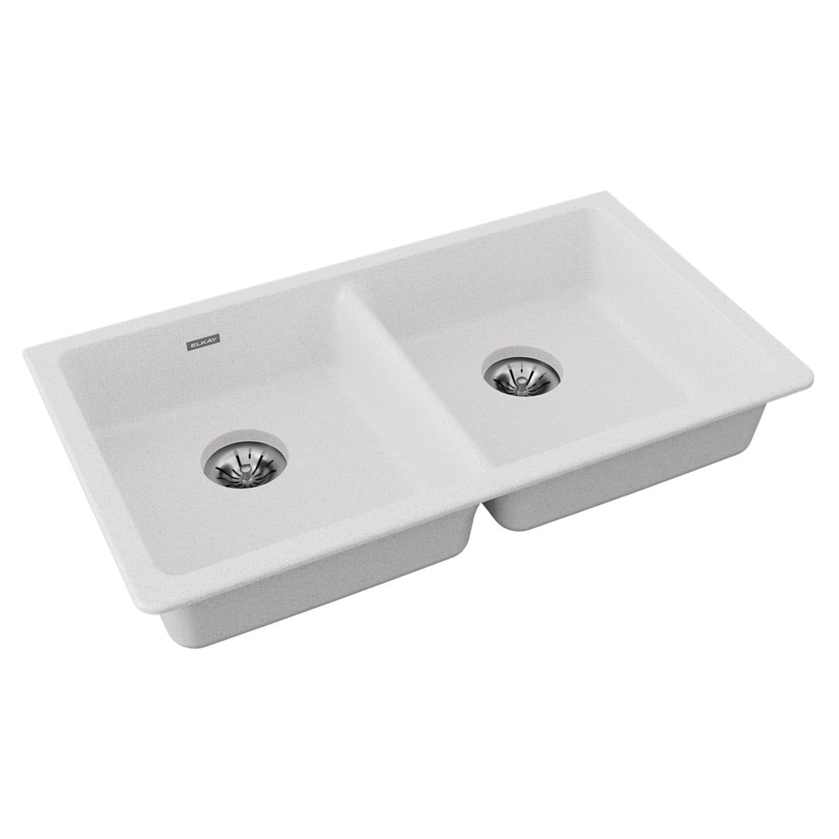 BSC PREFERRED Bsc Preferred ELGUAD3319PDWH0 Quartz Double Bowl Sink