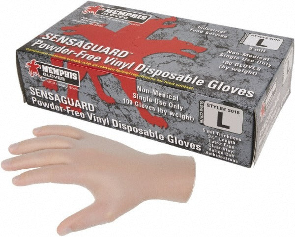 MCR SAFETY Mcr Safety 5015M Disposable Vinyl Gloves 5 Mil Medium 100 Pack