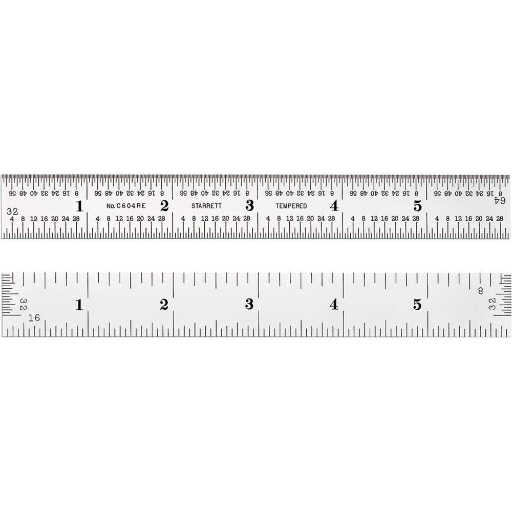 STARRETT Starrett 52660 Steel Rule 6 in 4R Graduation Rigid