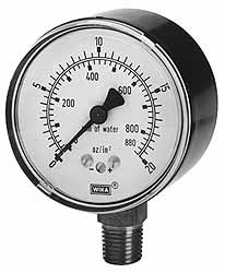 WIKA Wika 9804471 Pressure Gauge 4 in Dial 0-15 Psi Lower Mount