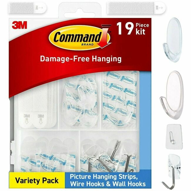 3M 3M MMM17232ES Command Clear Hanging Hooks Variety Pack 1 Pack