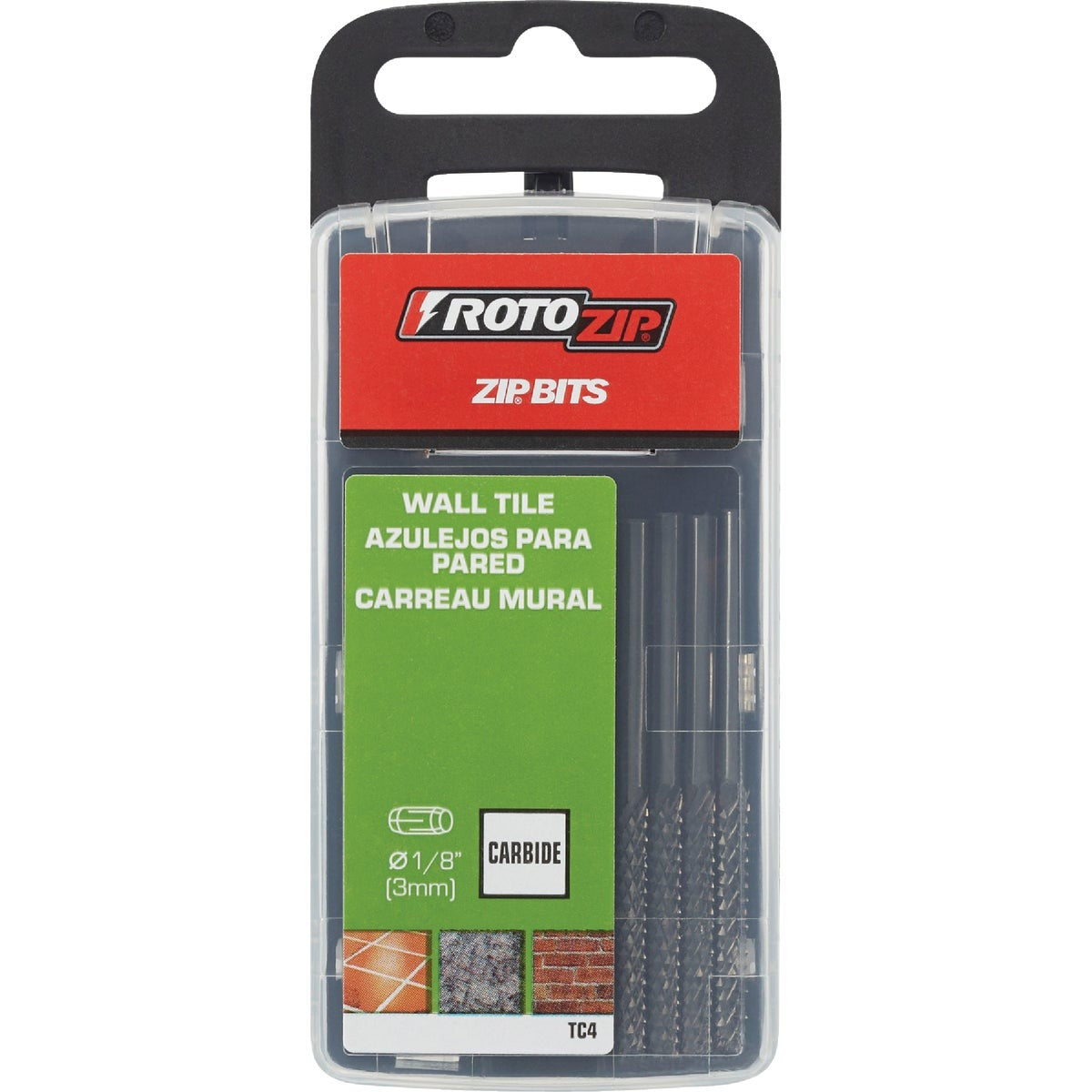 ROTOZIP ROTOZIP TC4 Tilecut Carbide Zip Bit 1/8 In. 4-Pack