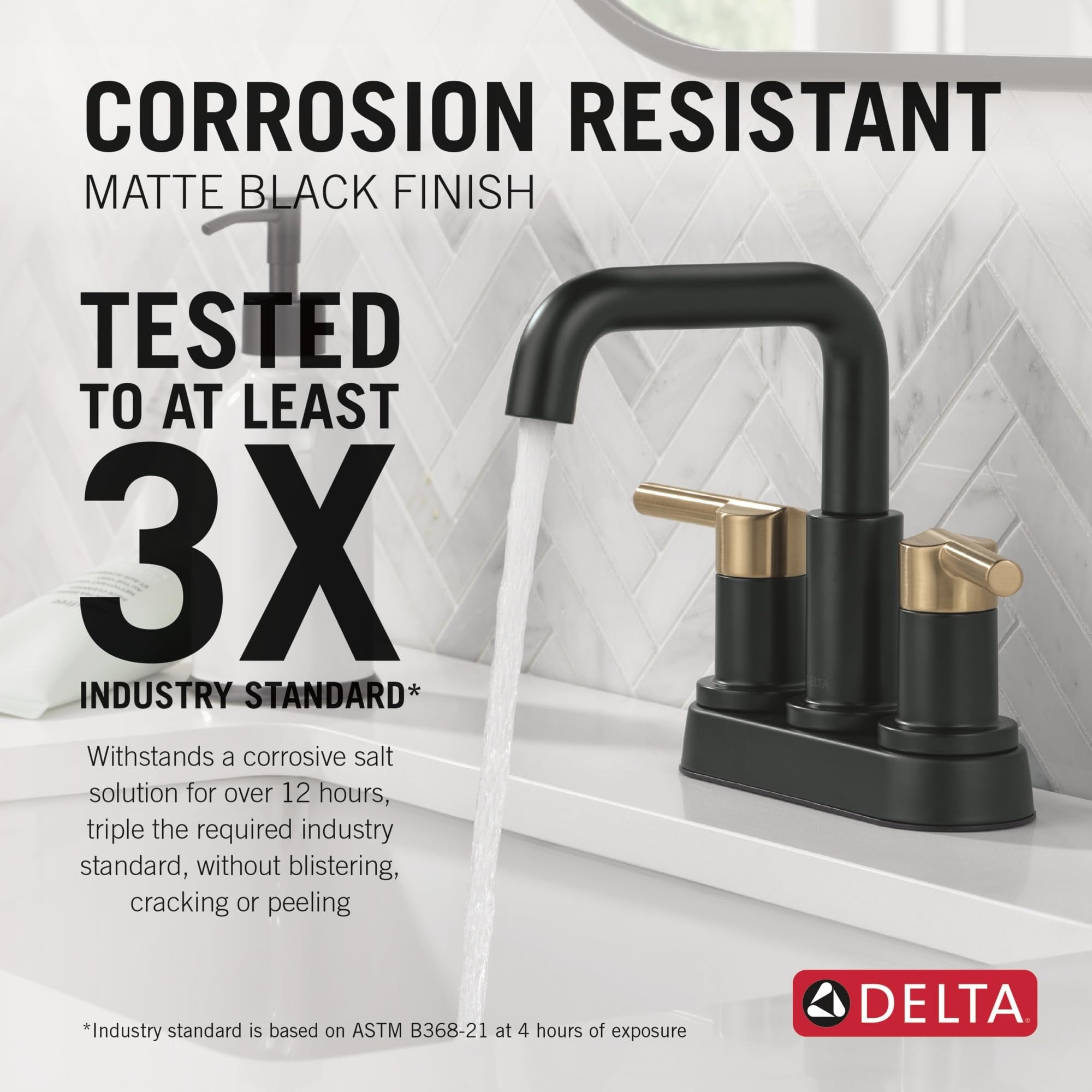 DELTA FAUCET Delta Faucet 25849LF-GZ Centerset Bathroom Faucet 4 Inch