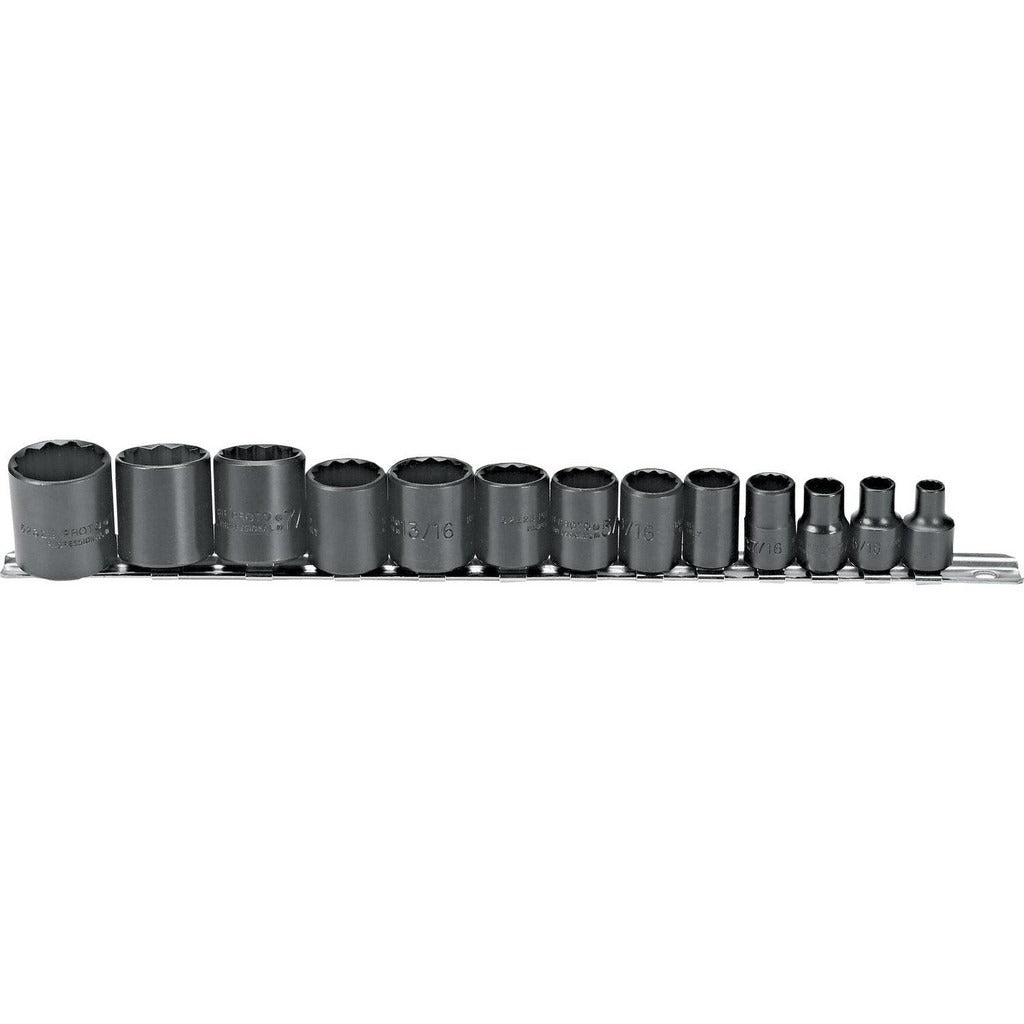 PROTO Proto J52304 Standard Socket Set 13 Pc 3/8 in Drive