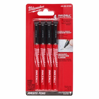MILWAUKEE Milwaukee 48-22-3164 Inkzall Ultra Fine Point Pen 4-pack