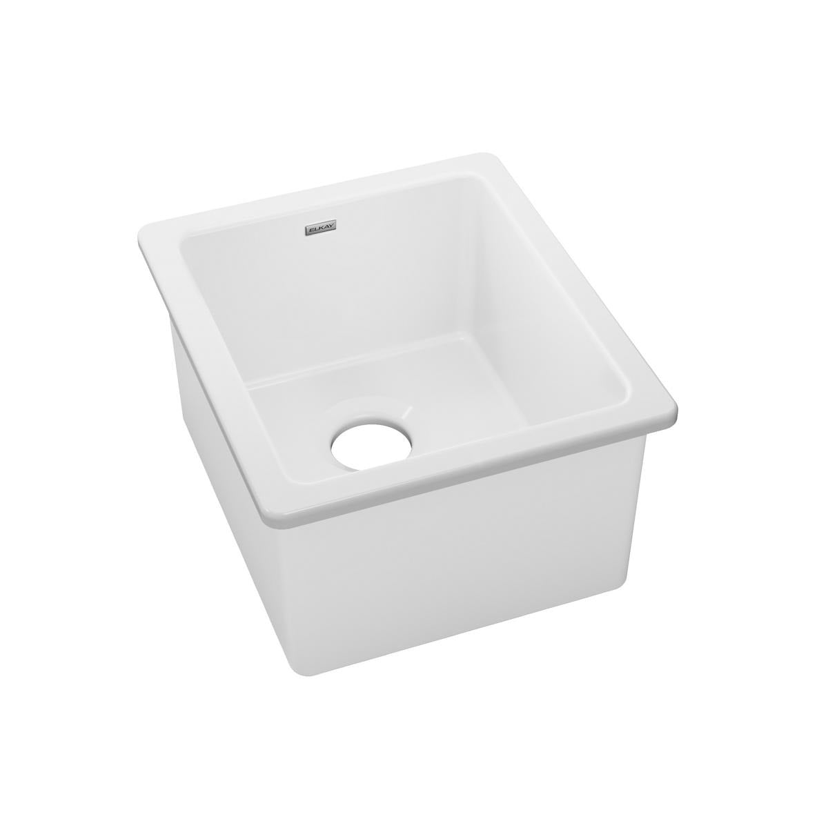 BSC PREFERRED Bsc Preferred SWU1517WH Fireclay Undermount Bar Sink