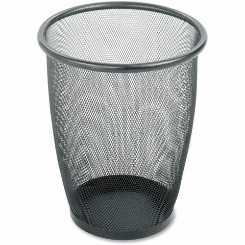 SAFCO Safco SAF9717BL Round Mesh Wastebasket Steel Black