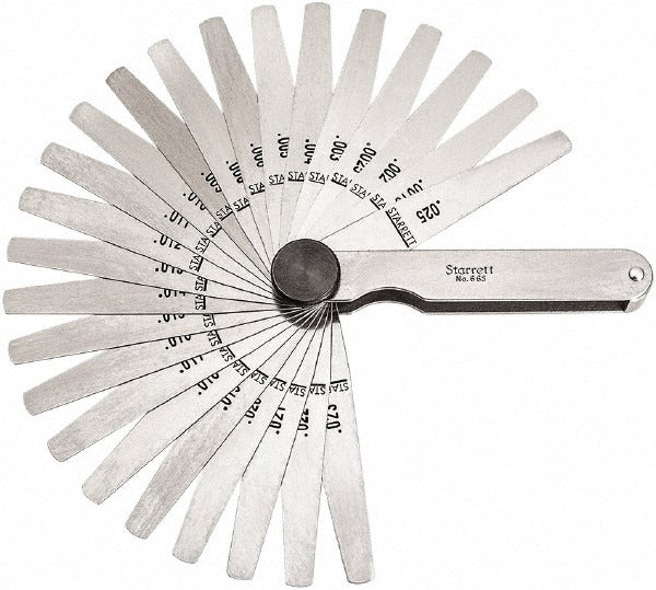STARRETT Starrett 66TS Feeler Gage Set 26-leaf Tapered Stainless