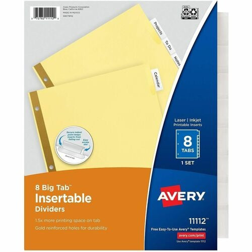 AVERY Avery AVE11112 Insertable Tab Dividers 8-tab Set