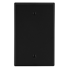 Hubbell P13BK 1-Gang Box Mount Blank Wall Plate, Black