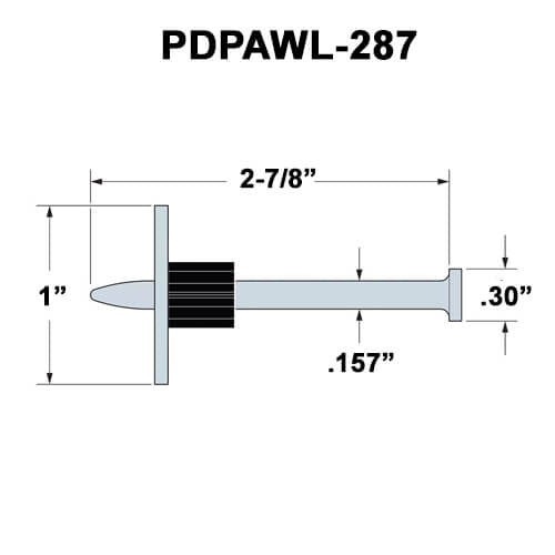 SIMPSON STRONG-TIE Simpson Strong-Tie PDPAWL-287MG 2-7/8 In. Fastening Pin With Washer (100-Pack)
