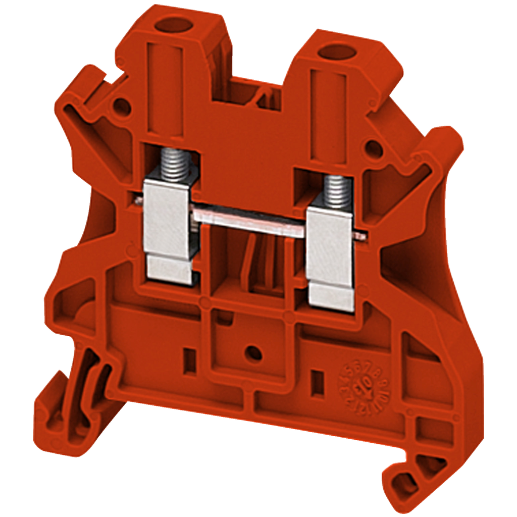 Schneider Electric NSYTRV42RD Square D 4 mm 2-Point Red 26 to 10 AWG Solid/Stranded Copper Screw Terminal Block