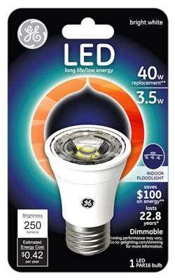 GE G E Lighting 26383 PAR16 Led Flood Bulb 3.7W 3000K 3-pack