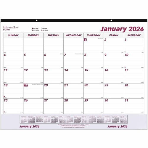 REDIFORM Rediform REDC1731V Monthly Desk Pad 17x22 One Month Per Page