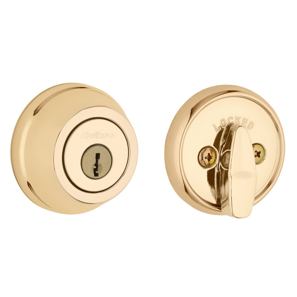 KWIKSET Kwikset 780-3.STRKP Single Cylinder Deadbolt Bright Brass