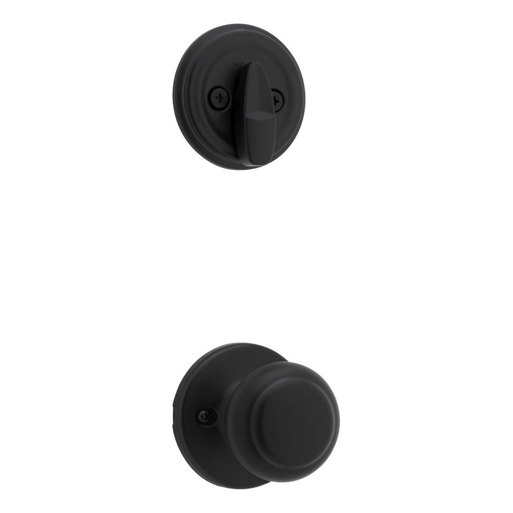 KWIKSET Kwikset 966CV-514.UNIV Cove Knob Handleset Trim Matte Black
