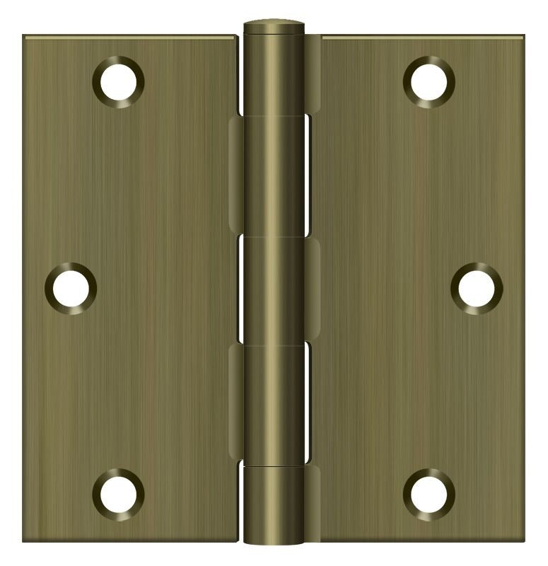 DELTANA Deltana S35U5-R Square Hinge 3.5x3.5 in Antique Brass