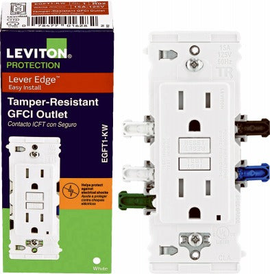 LEVITON Leviton R02-EGFT1-0KW Gfci Outlet 15A 125V Tamper Resistant