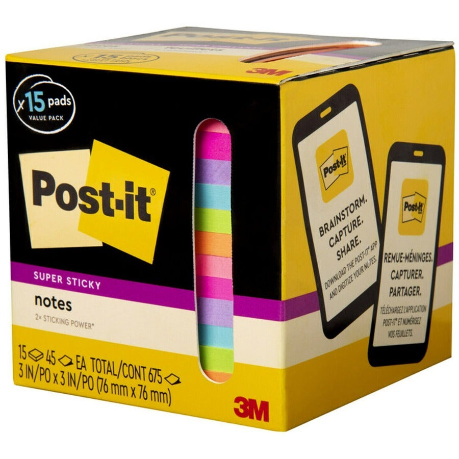 3M 3M MMM65415SSCP Post-it Super Sticky Notes 3 in. x 3 in. (15 Pack)