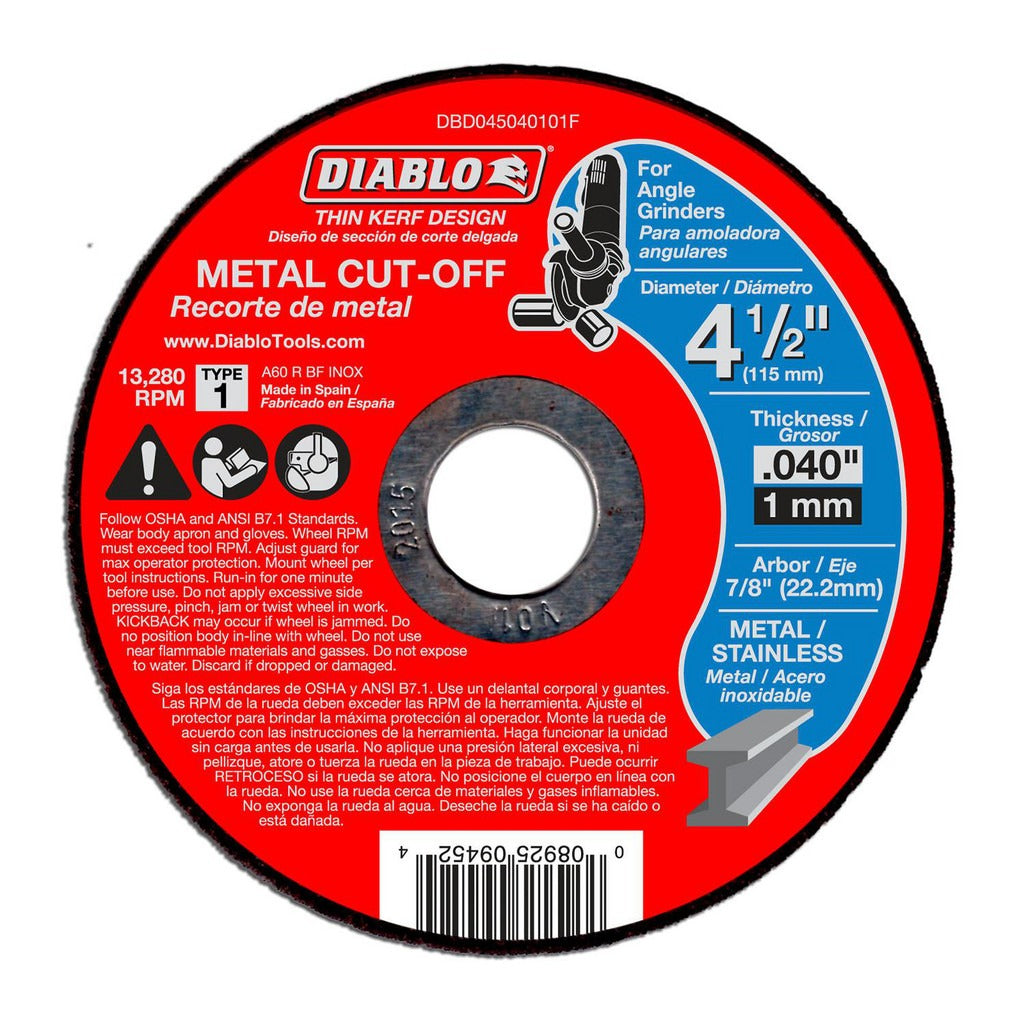 DIABLO Diablo DBD045040115F Type 1 Cut-off Wheel 4.5in 60 Grit 15pk