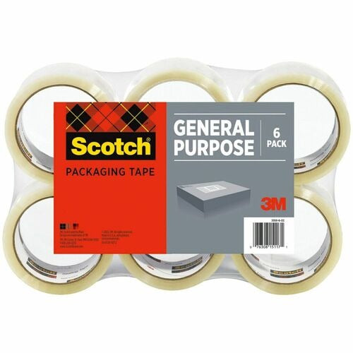 3M 3M MMM33506 Clear Packaging Tape 1.88in X 54.6yd 6-pack