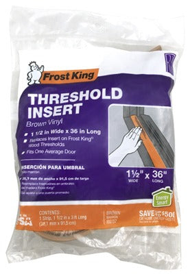 FROST KING Thermwell RV37H Vinyl Threshold Insert 1.5x36 Brown
