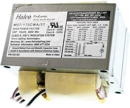 HALCO LIGHTING Halco 55142 Electromagnetic HID Ballast 175W 5-Tap CWA Kit
