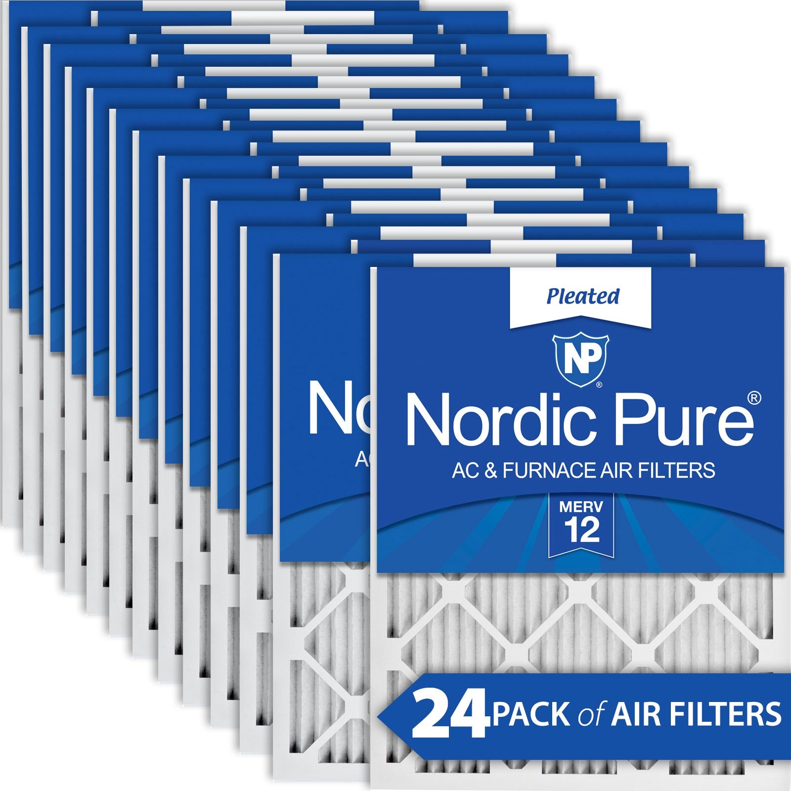 NORDIC PURE Nordic Pure 20x20x1M12-24 Pleated Air Filter Merv 12