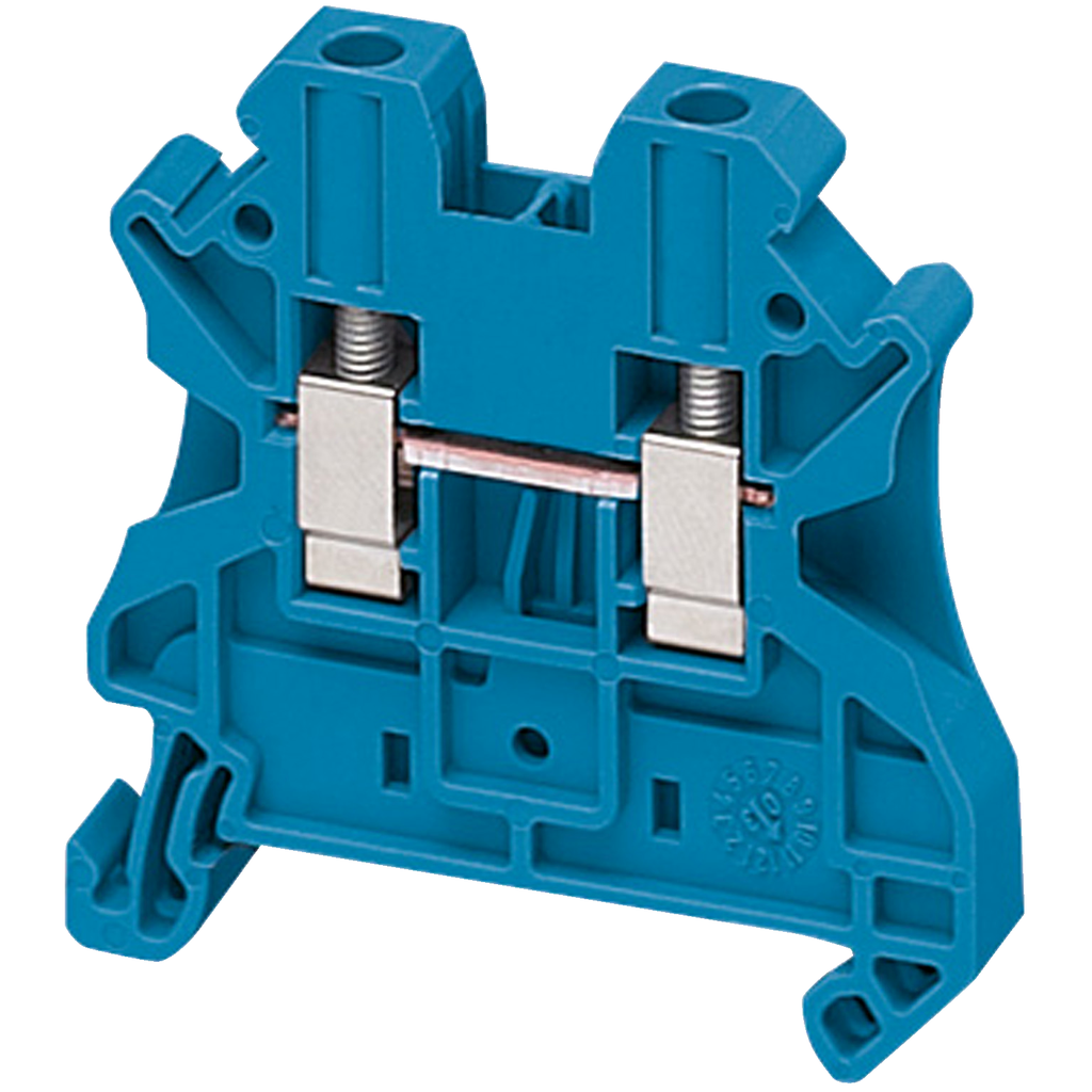 Schneider Electric NSYTRV42BL 4 mm 2-Point Blue 26 to 10 AWG Solid/Stranded Copper Screw Terminal Block