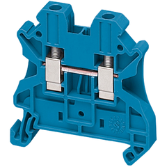 Schneider Electric NSYTRV42BL 4 mm 2-Point Blue 26 to 10 AWG Solid/Stranded Copper Screw Terminal Block