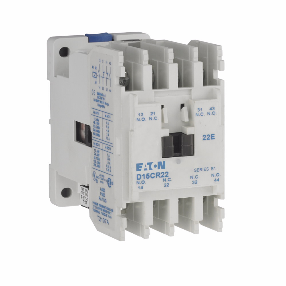 Eaton D15CR22AB Relay Ctrl AC 10A 2NO-2NC 110/120VAC