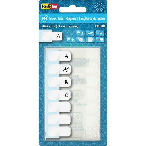 REDI-TAG Redi-tag RTG31000 Write-on Index Tabs 1 Inch 104 Pack