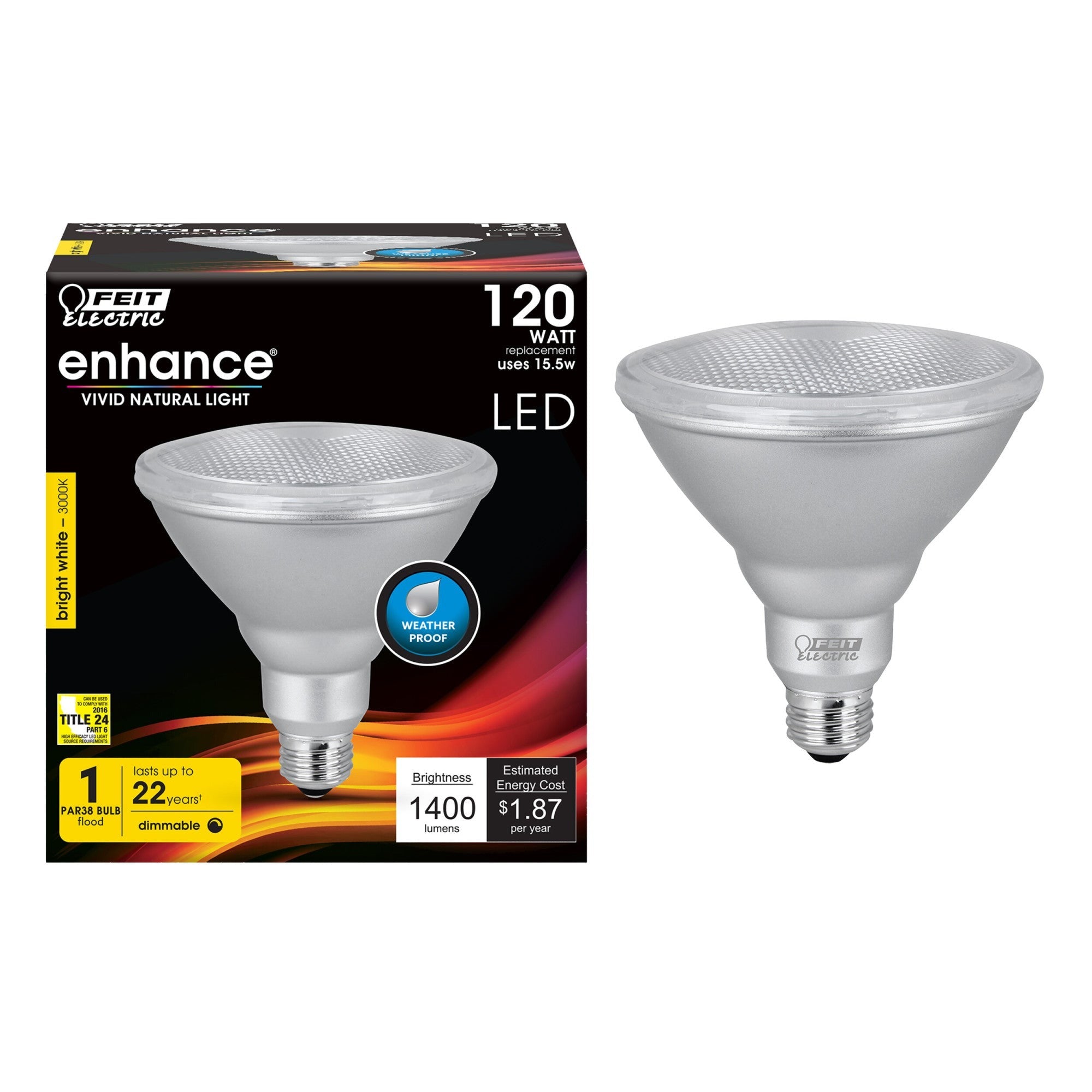 FEIT ELECTRIC Feit Electric PAR38DM/1400/930CA PAR38 LED Bulb 15.5W (5 in, 40 degrees) 120W Replacement