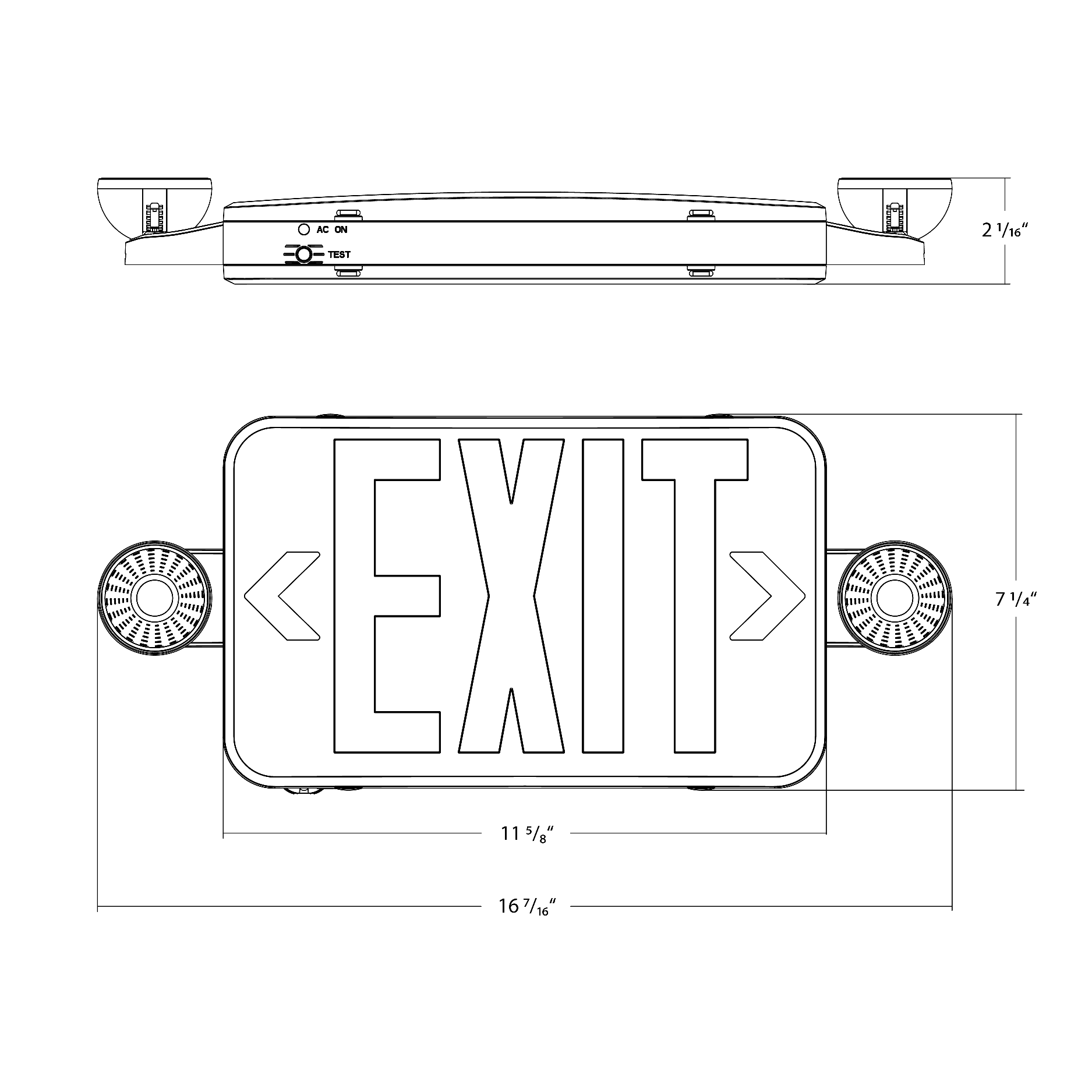 RAB LIGHTING Rab Lighting ECOMBO34-RG Exit Emergency Combo 1.8W (2-Head)