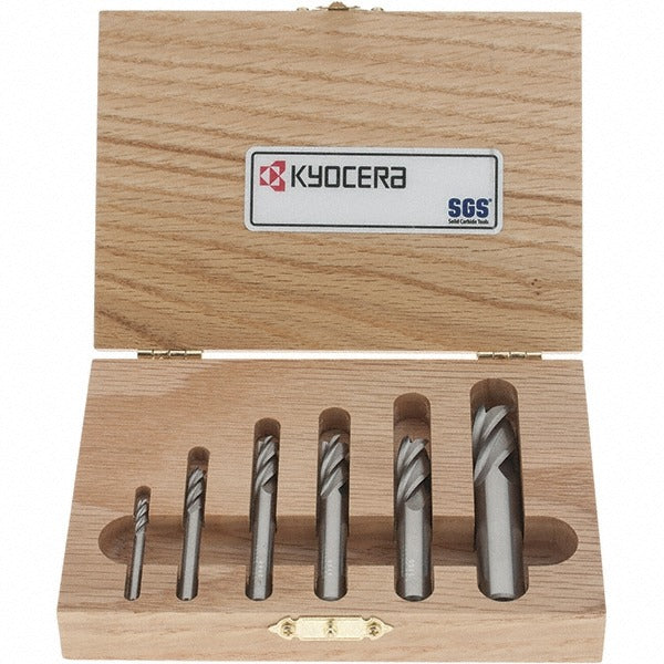 KYOCERA SGS PRECISION TOOLS Sgs 30189 4 Flute Square End Mill Set 6 Pc Carbide
